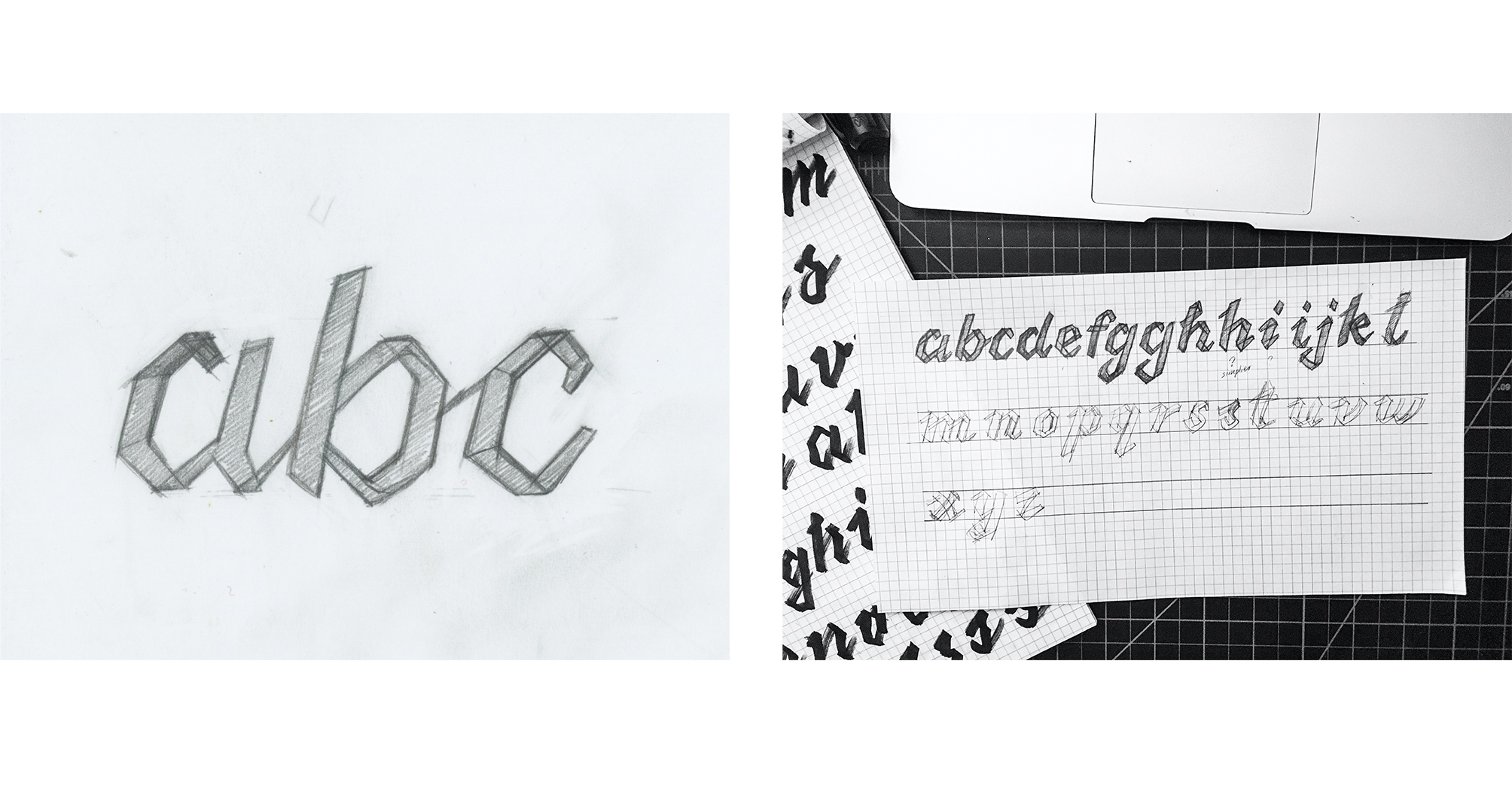 AbcDesignLab Logo Design Hand Lettering Sketches